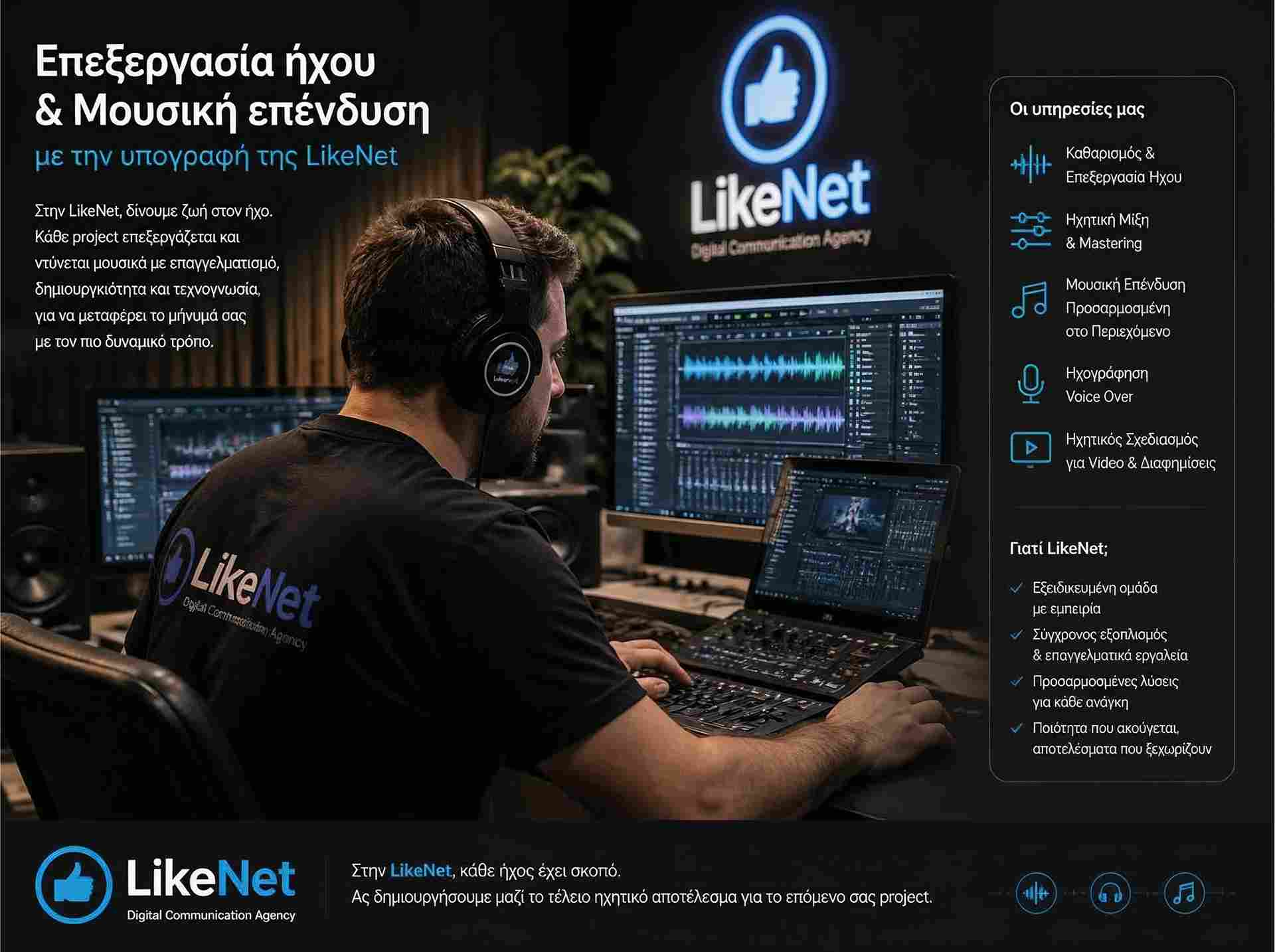 Επεξεργασία ήχου & μουσική επένδυση - LikeNet